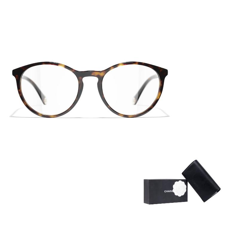 Chanel Eye Fashionable Oval Acetate Flat Mirror Brown Optical Glasses Same Style for Men and Women Acetate Frame Oval