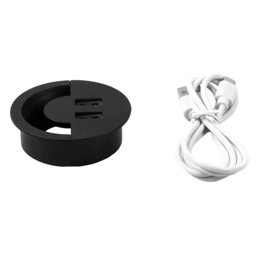 

Workspace Organization 50mm Cable Hole Cover Cable Hole Cover With USB Ports Desk Outlet Port Clutter Reduction 50mm