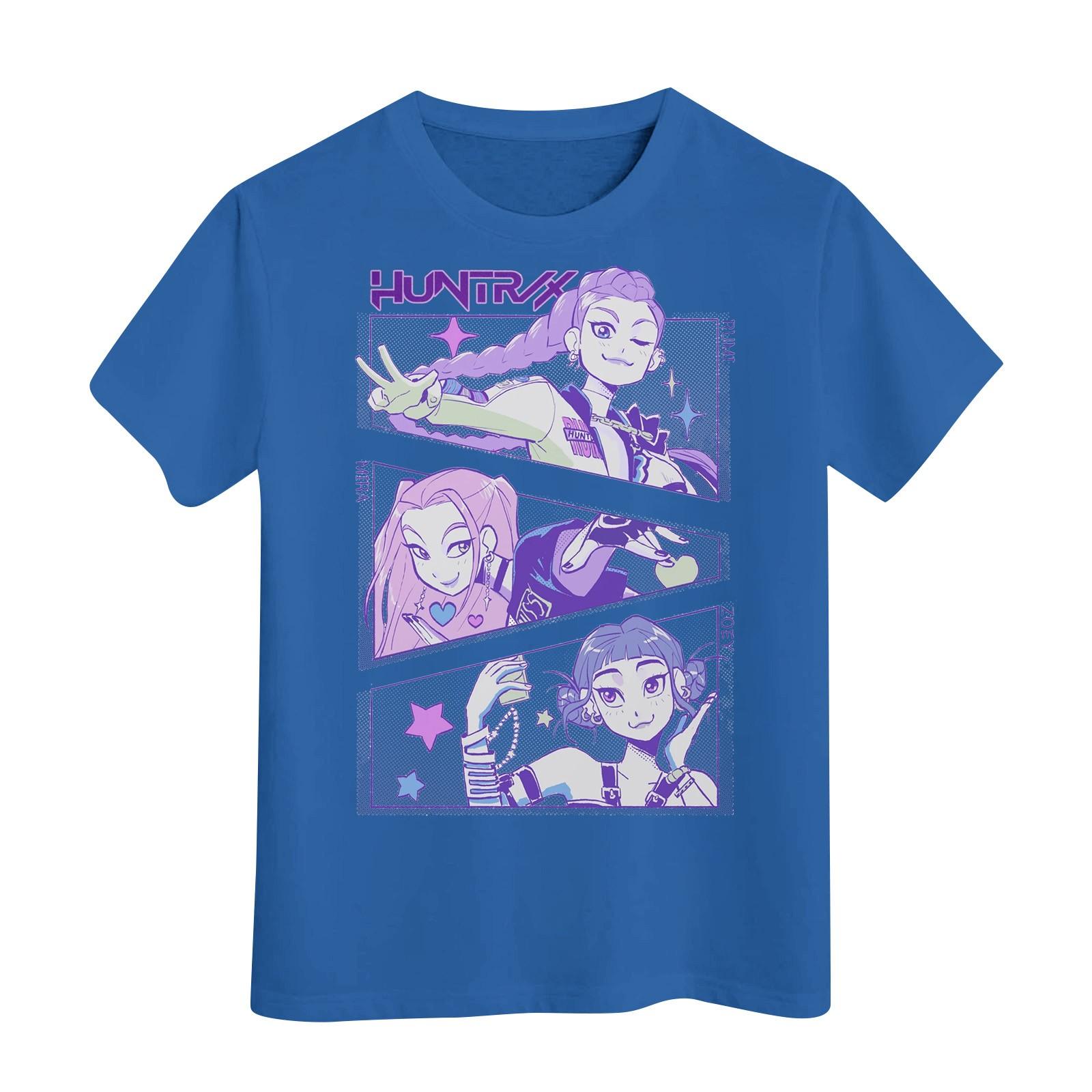 

Футболка с короткими рукавами и круглым вырезом для мальчиков и девочек 140 синий