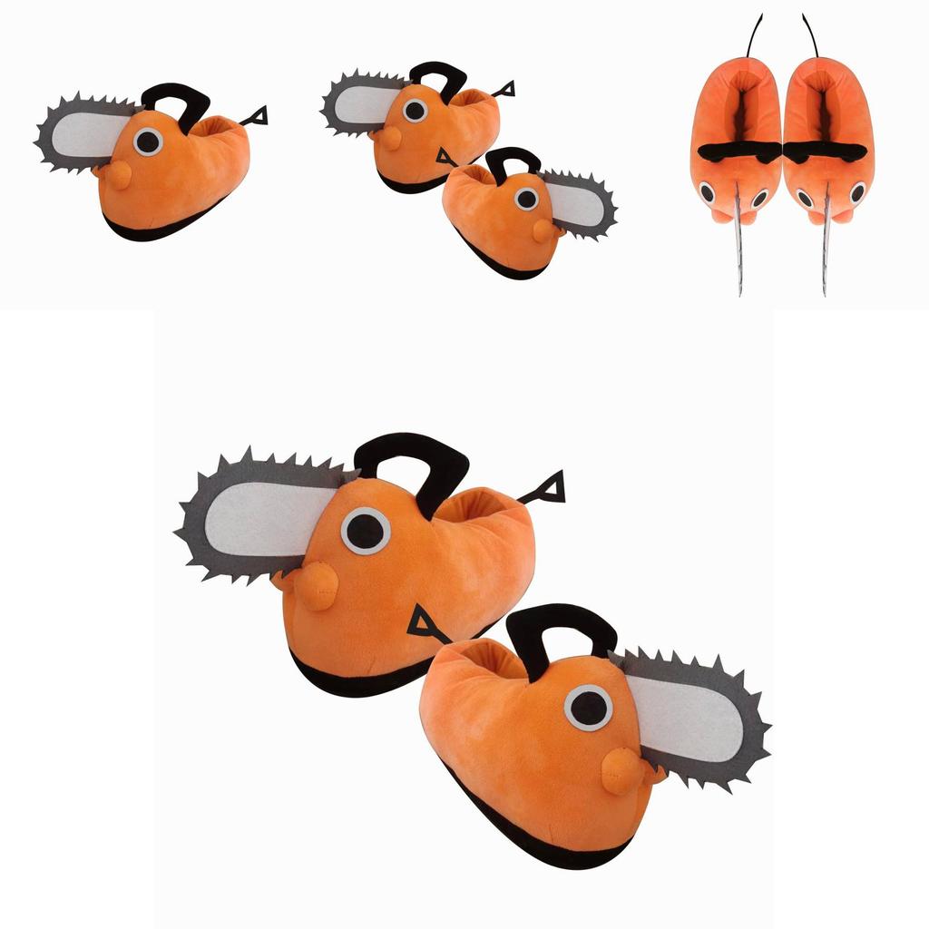 Chainsaw Man Pochita Plush Non-slip Slippers Cute Warm For Adults Kids