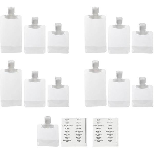 Travel Size Refillable Empty Squeeze Pouch, 30ml Stand Up Pouch Toiletry Lotion Gel Squeezable Bags Plastic Toiletry Containers for Travel Toiletries