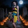 The Nightmare Before Christmas Sally Cosplay Dress For Christmas Party Halloween Stage Performance With Digital Print For Adults