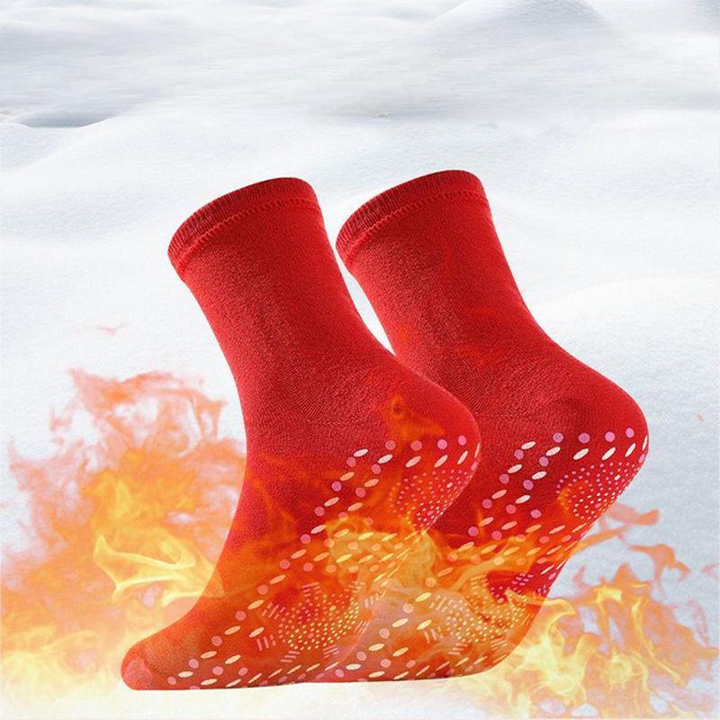 

Самонагревающиеся носки Массажные оздоровительные носки Средней длины Толстые носки Зимние холодные теплые носки для ног 6 pairs красный