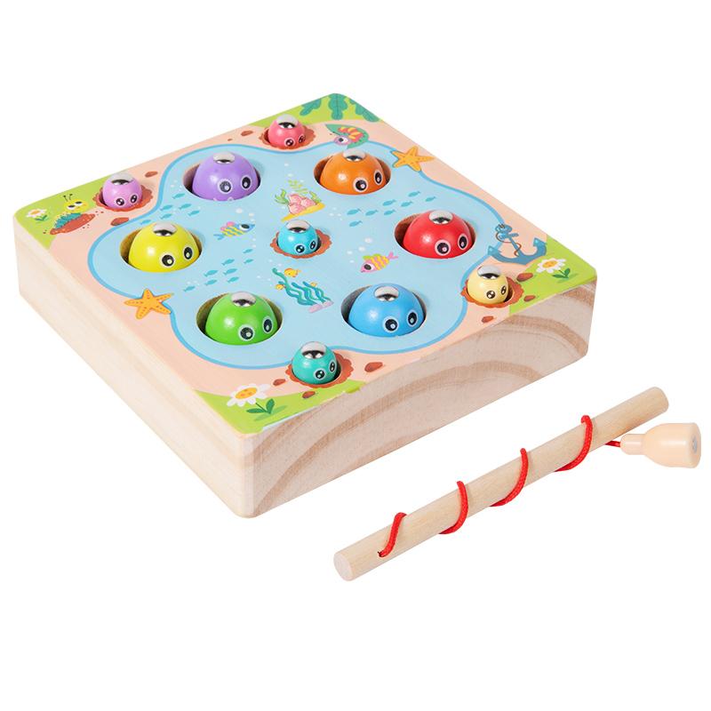 

Children Wooden Fishing Game Toys Early Education Color Cognitive Toy Kids Interactive Games Toys for Gifts Fine Motor Skill