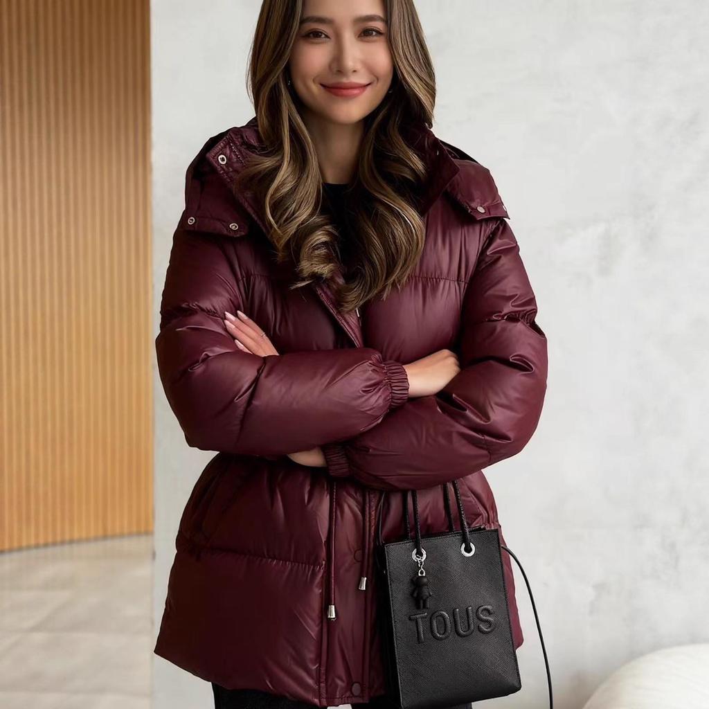 European and American Women's Casual Cotton Drawstring Long Sleeve Fashion Coat
