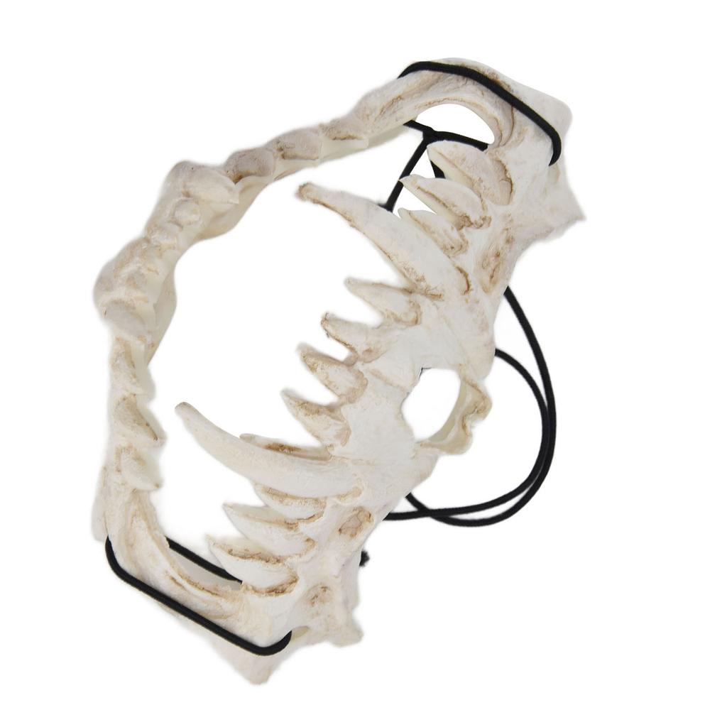 Skull Mask Latex Tiger Tooth Type Durable Waterproof Adjustable Scary Mask for Party Festival
