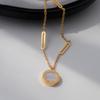 2024 Double-Sided Black & White Titanium Steel Necklace: Women's Fashionable Classic Versatile Clavicle Chain