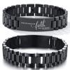 Vnox Assorted Bible Verse Bracelets for Men,Engraved Religious Scripture Quote Wristband,Faith Prayer Christian ID Bracelet Gift
