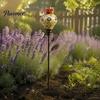 Nature Inspired Outdoor Decor Hummingbird Feeder Garden Stake, Vintage Resin Flower Decorative Feeder, Wild Backyard Wildlife Decoration Bird