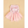 QWINEE Bow Decor Dog Dress Cute Puppy Dress Skirt Tutu Bling Princess Cat Dress Summer Birthday Party Pet Dress for Small Medium Large Dogs Cats