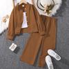 Children's 2026 Spring Long Sleeve Shirt and Wide-Leg Pants Set for Boys and Girls