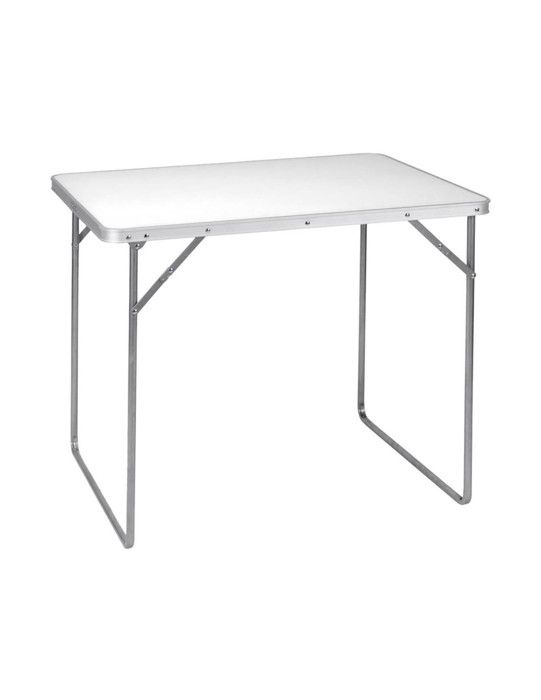 Table de Camping - Aluminium - Pliable - 80x60x69cm - Intérieur/Extérieur - Blanc