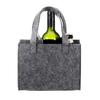 6-hole felt wine bag (24x18cm) (gray) / wine bottle storage bag