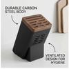 Soporte de Pared de Madera de Nogal Negro Premium Estante de Almacenamiento de Cocina sin Taladro Cuchillo Multifuncional Palillos Utensilio