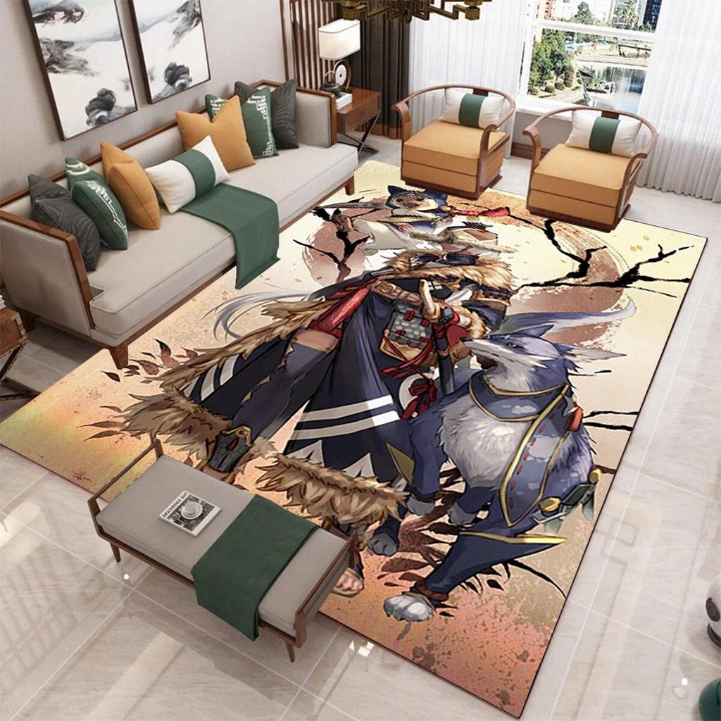 Monster Hunter Game Carpet Rug Play Mats Living Room Bedroom Carpets Child Play Lounge Doormat Fans Game Room Decor Gamer Gift