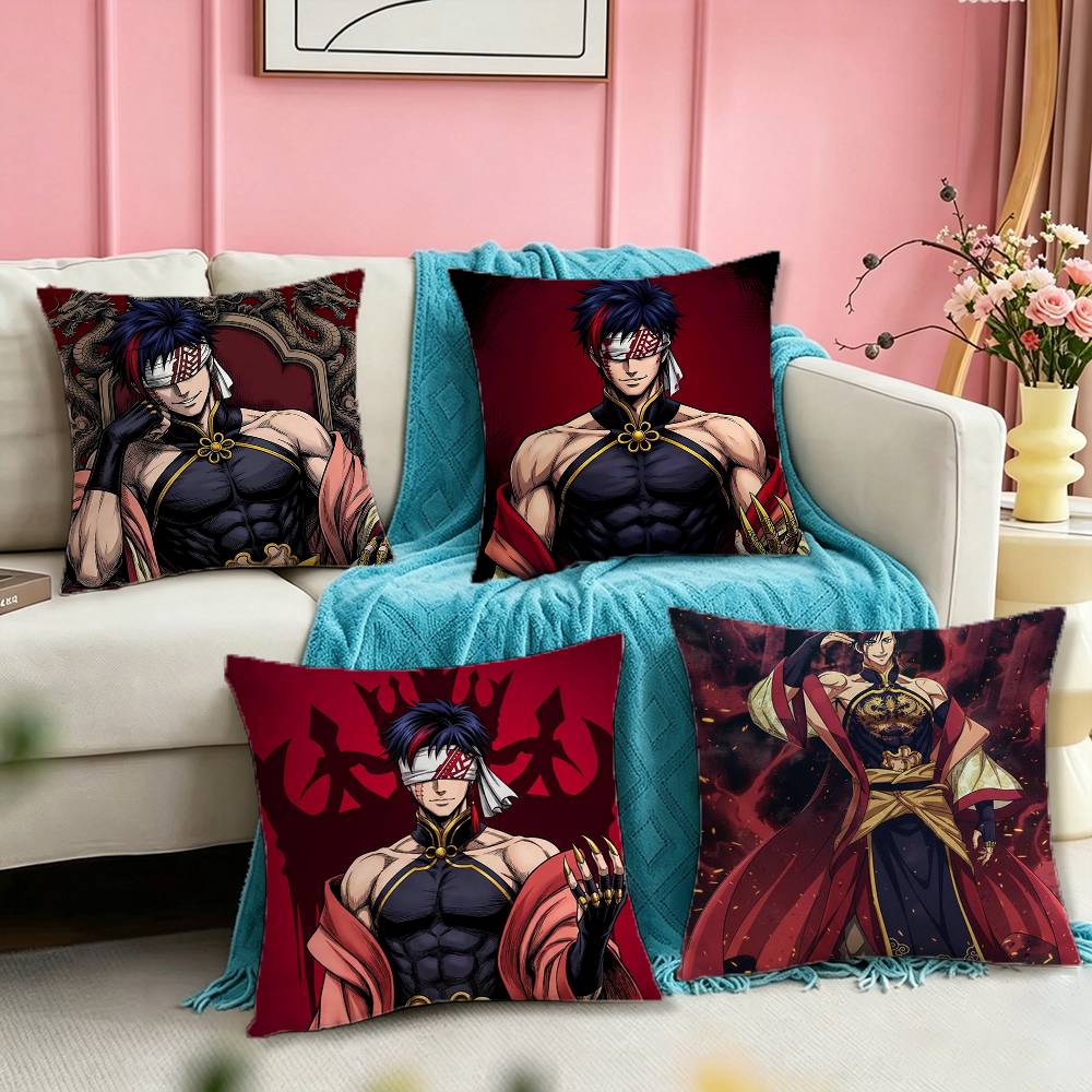 Anime RRecord of Ragnarok Qin Shi Huang Square DoubleSided printed Pillow Case Bedroom Bedside Pillow Sofa Cushion Cover