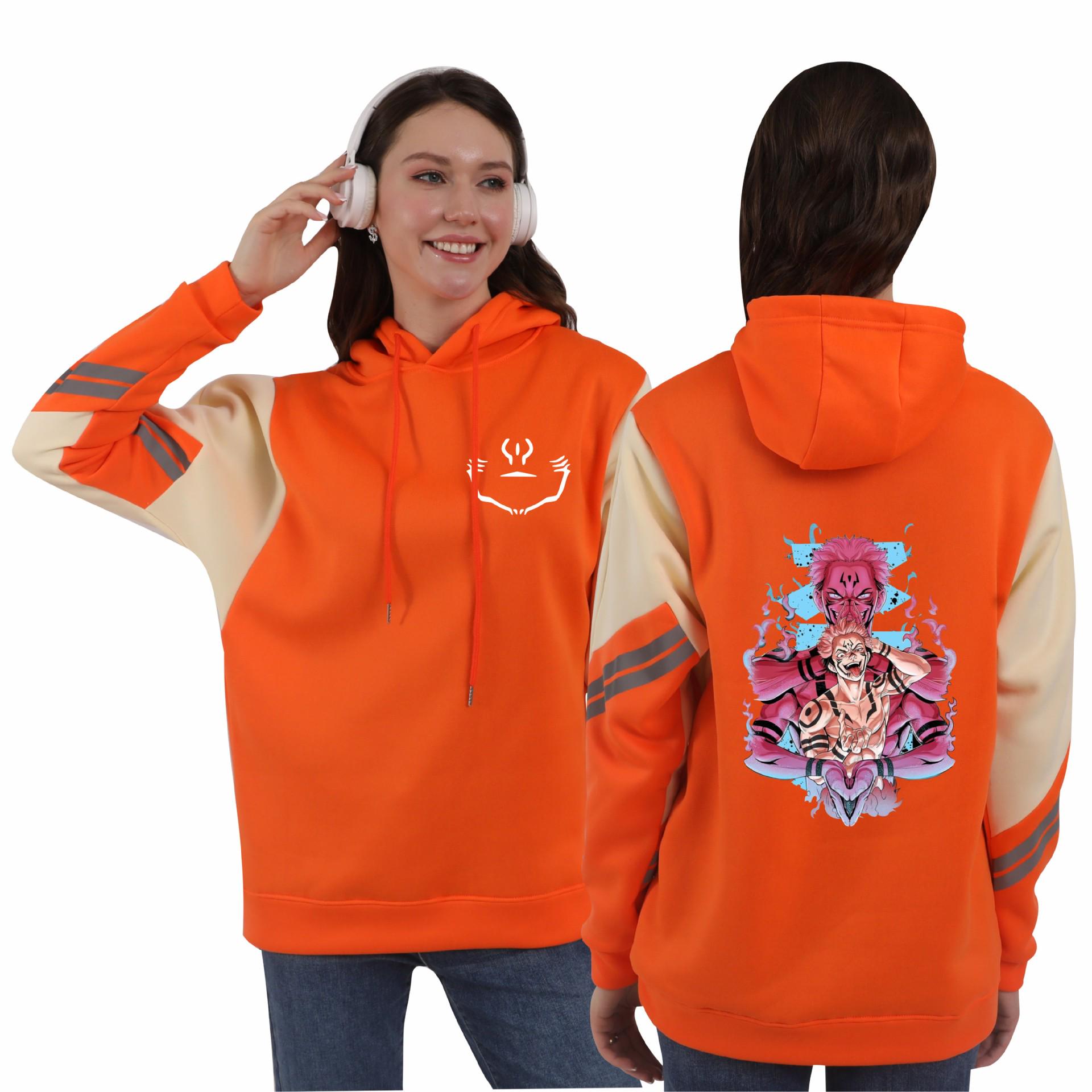 

Аниме-худи Jujutsu Kaisen в стиле колор-блок - Свободный крой, пуловер с длинным рукавом в хип-хоп стиле Medium