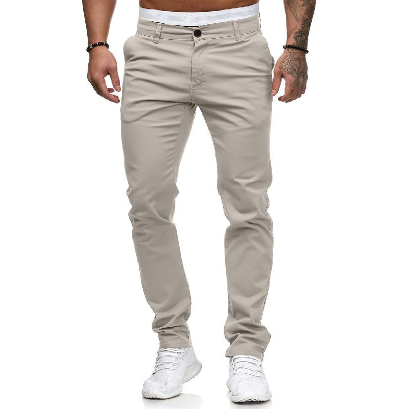 Casual Pants Men'S European And American Style Slim Fit Men'S Casual Solid Color Pants