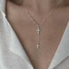 S925 Sterling Silver Necklaces For Women Simple Fashion Minimalist Cross Shape Necklaces Birthday Gift