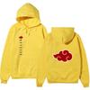 Unisex Naruto Akatsuki Hoodie, Double Side Red Cloud Symbol Print Anime Pullover Long Sleeve Hooded Sweatshirt