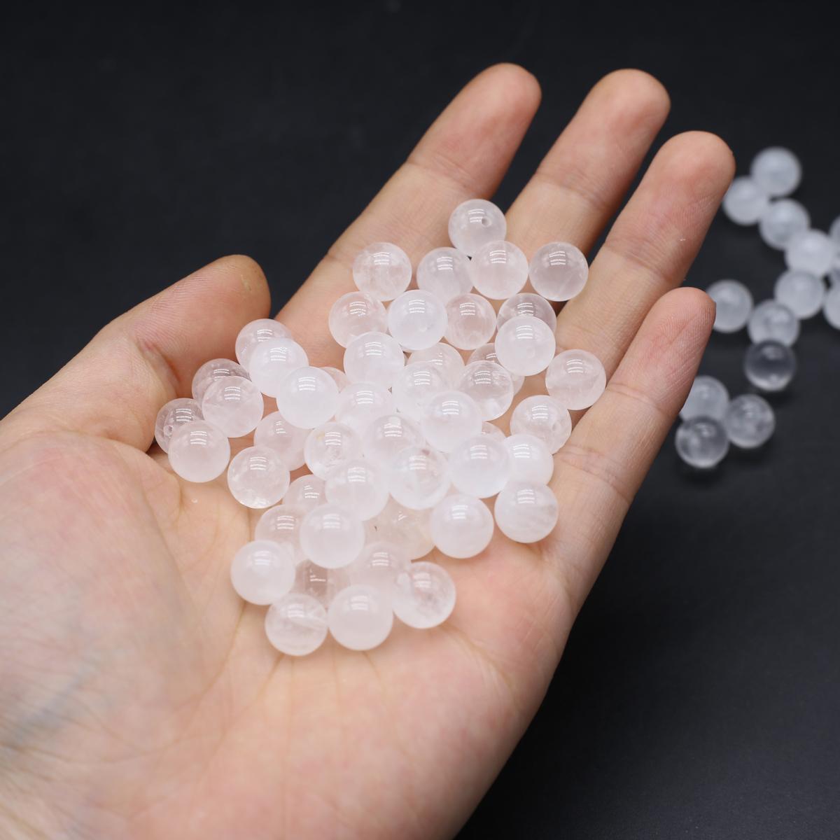 

20 шт./упаковка Кристал із натурального каменю з половиною отвору, кругла куля, розсипні намистини для ювелірних виробів своїми руками, аксесуарів, ремісничих подарунків, 8x8 мм 20Pcs/8x8mm