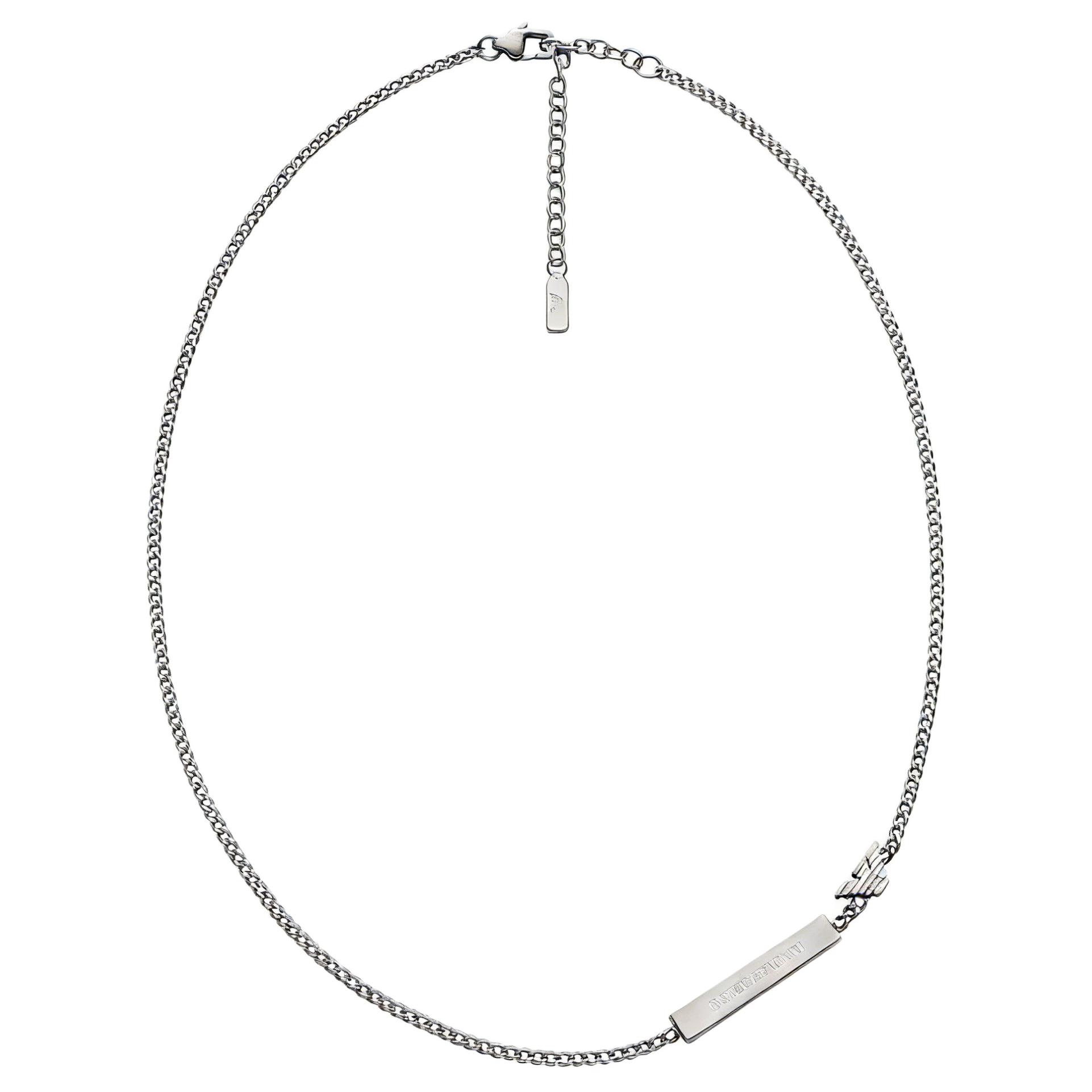 Emporio Armani Logo Design Stainless Steel Necklace Men necklace Silver EGS3309040 Basic Packaging-Box