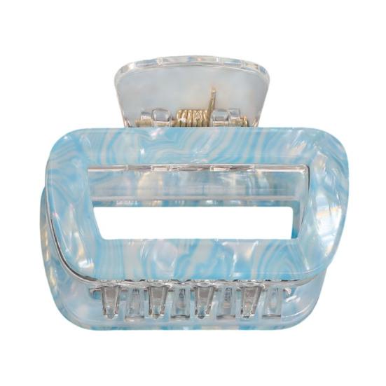 Hair Claw Hollow Square Design Back Head Hair Clip Anti-slip Teeth Strong Grip Shower Hair Clamp Versatile Hair Accessory синий