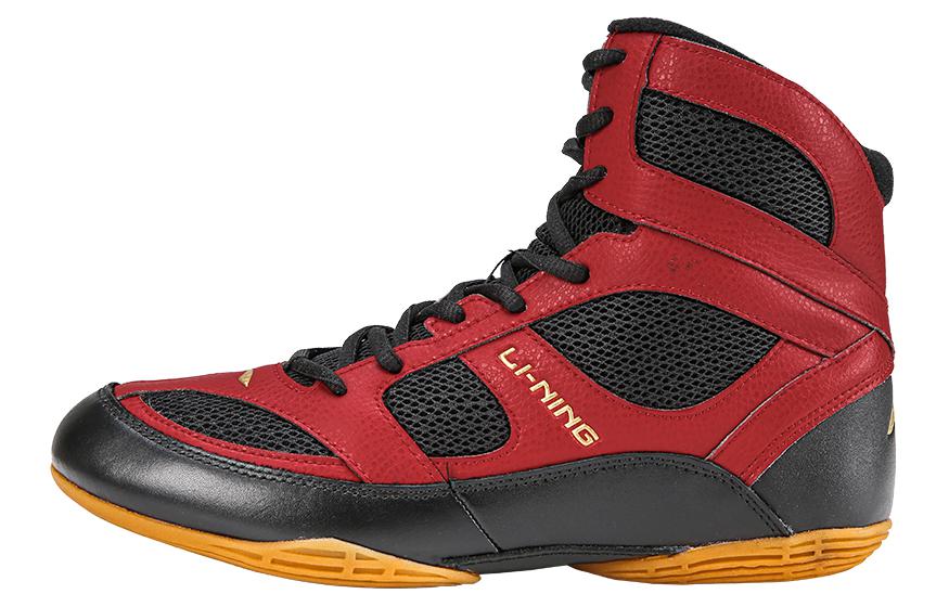 Li Ning Cushioning High top Training Shoes Unisex Red Black ADCG002-1 39