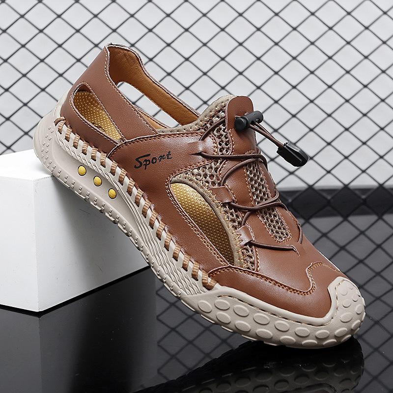 2025 Summer Men's Shoes Bag Head Men's Sandals Breathable Explosion Casual Shoes New Hollow Beach Shoes