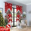 2D Flat Printing 2Pcs Christmas Curtains For Living Room House Red Snowman Printed Window Curtain Natural Drapes For Bedroom