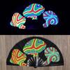Vintage UV Ink Printing Kung Fu Fan Foldable Handmade Fluorescent Fan Folding Fan Festival