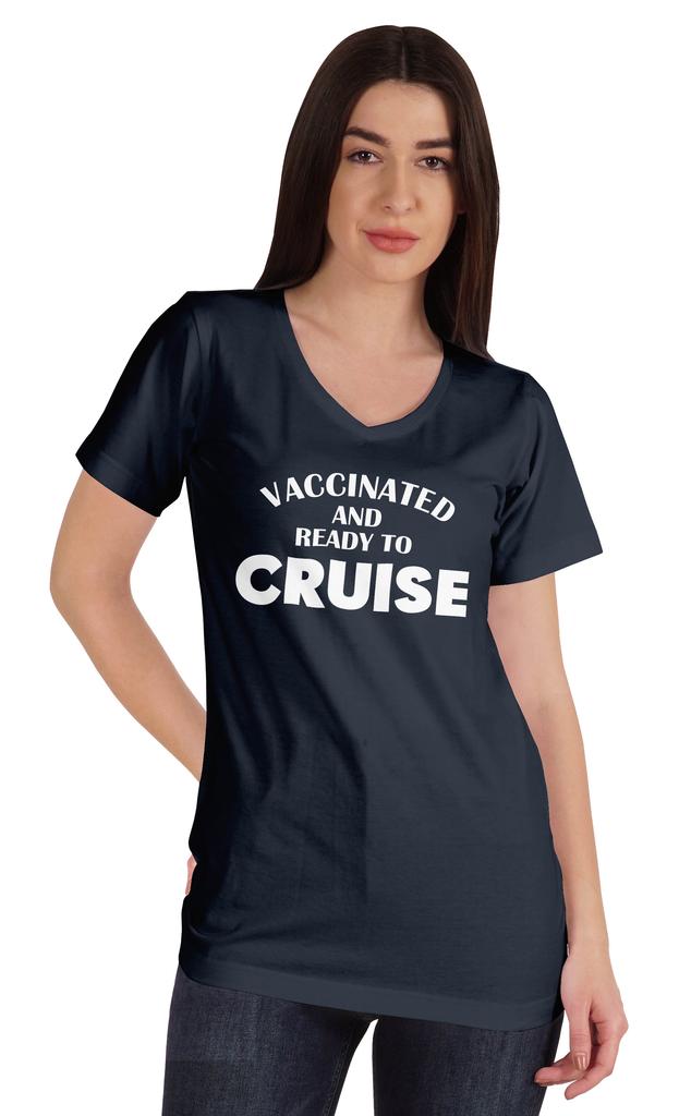 Inkmeso Vaccinated And Ready To Cruise Funny Pro-Vaccine Crew Neck T-shirt For