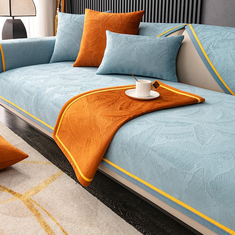 Sommer Leicht Luxus Sofakissen Rutschfest Hochwertiger Sofabezug All-Inclusive Nordisch Schlicht Kissenbezug Stoff Vier Jahreszeiten Universell