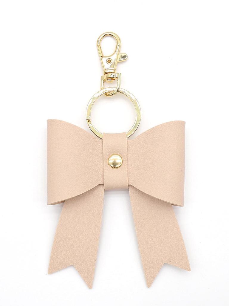 Bow Shaped PU Leather Keychain Bag Pendant Ornament