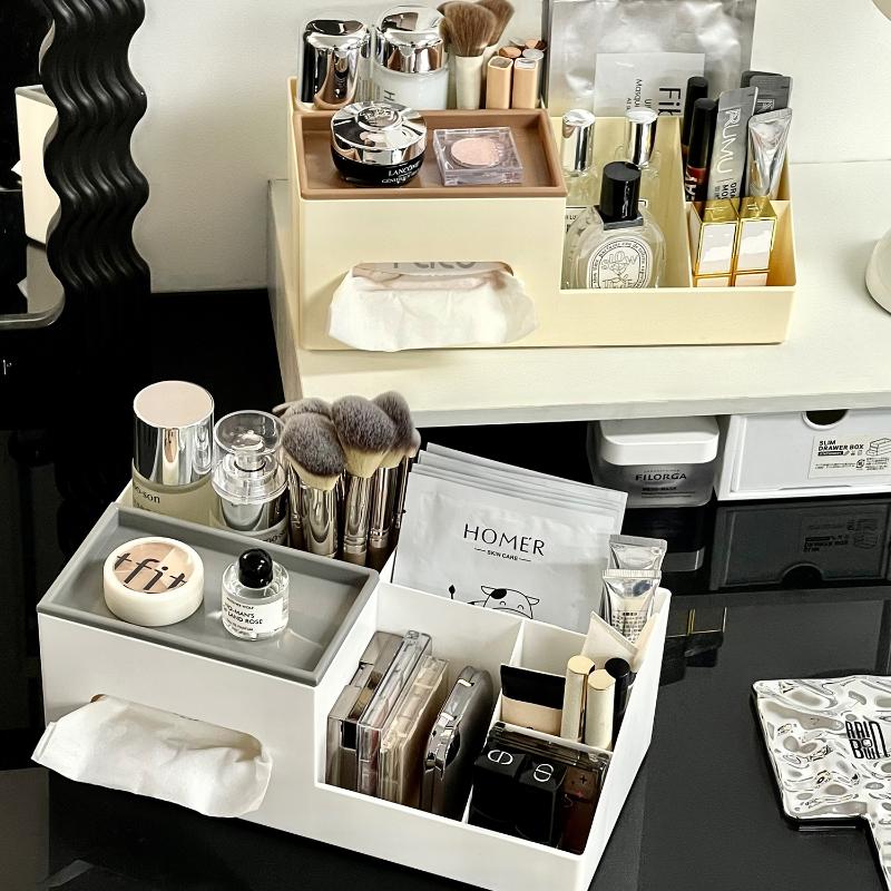 Ins Desktop Storage Box Organizer Student Office Desk Stationery Sundries Versatile Sorting Box Tissue Box Cosmetic Storage Rack