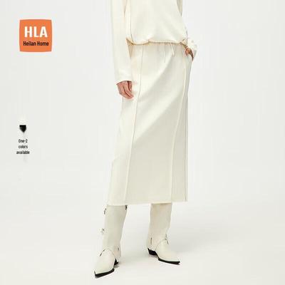 HLA Women's Elastic Waist Midi Skirt with Back Slit