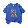Kids Cotton T Shirt Floral Letter R Print Crew Neck Short Sleeve Tee Casual Boys Girls Summer Tops