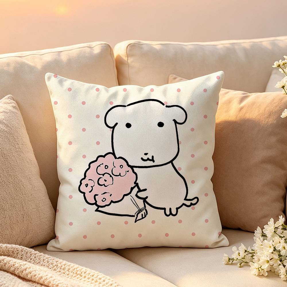Kawaii Gganadi Dog Pillow Case Pattern Printed Pillowcase For Living Room Sofa Cushion Cover