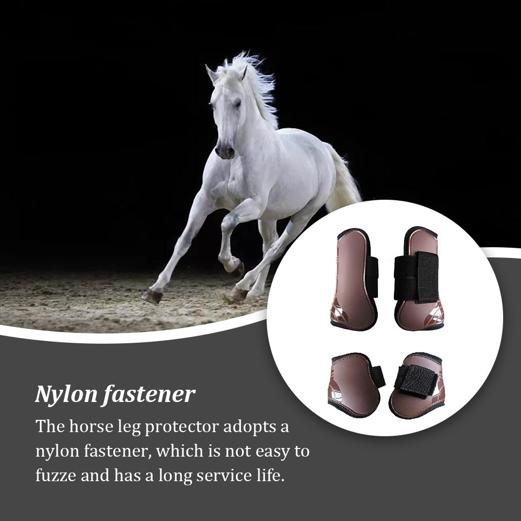 2 Pair Equestrian Supplies Jumping Leg Protection Boots Adjustable Protective Gear with Nylon Fastener Good Harness