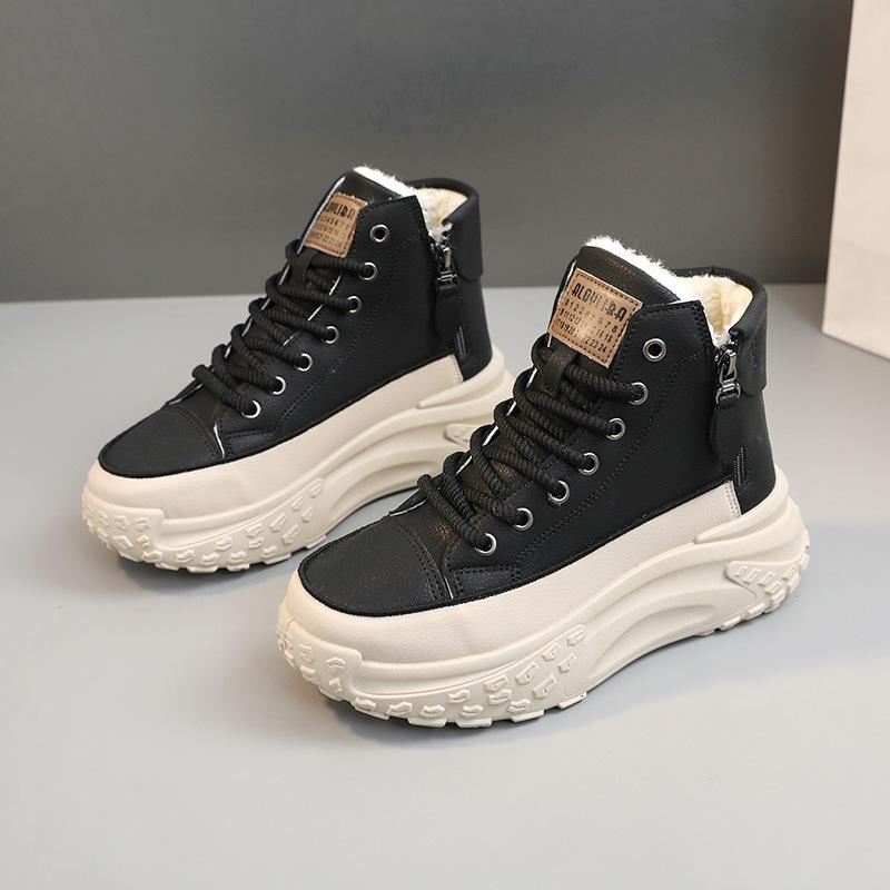 Winter Ladies Shoes New Solid Color Snow Boots Versatile Casual Fashion Cotton Shoes Women's Velvet Sneakers