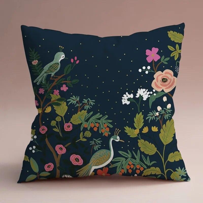 Luxury Home Decor Cushion Cover Chinese Style Creative Floral Pattern Print Pillow Cover Car Sofa Cushion Cover