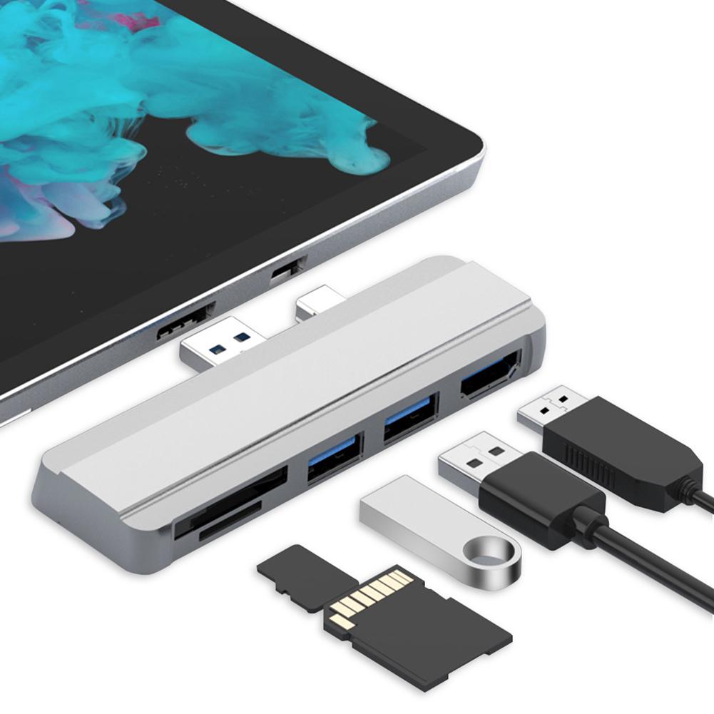 For Surface Pro 6 Pro 5 Pro 4 Hub Dock with 4K HDMI Compatible USB 3.0 TF Slot