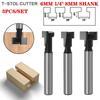 3pcs/set 1/4" 6mm 8mm Shank T-Slot Cutter Router Bit Set Hex Bolt Key Hole Bits T Slotting Milling Cutter for Wood Woodworking