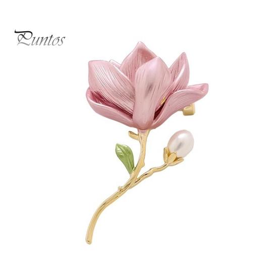 

Брошь «Цветок магнолии» для женщин, искусственные булавки с цветами, эмалевые значки с искусственным жемчугом, значки на лацкан для пиджаков, платьев, пальто, аксессуары 1pc