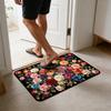 Roses Bathroom Rug Super Absorbent Diatomaceous Earth Bath Mat Non-Slip Door Mat Floral Floor Mat for Kitchen Entrance Shower