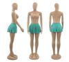 2022 New Women's Green Pleated A-line Mini Skirt - European & American Fashion