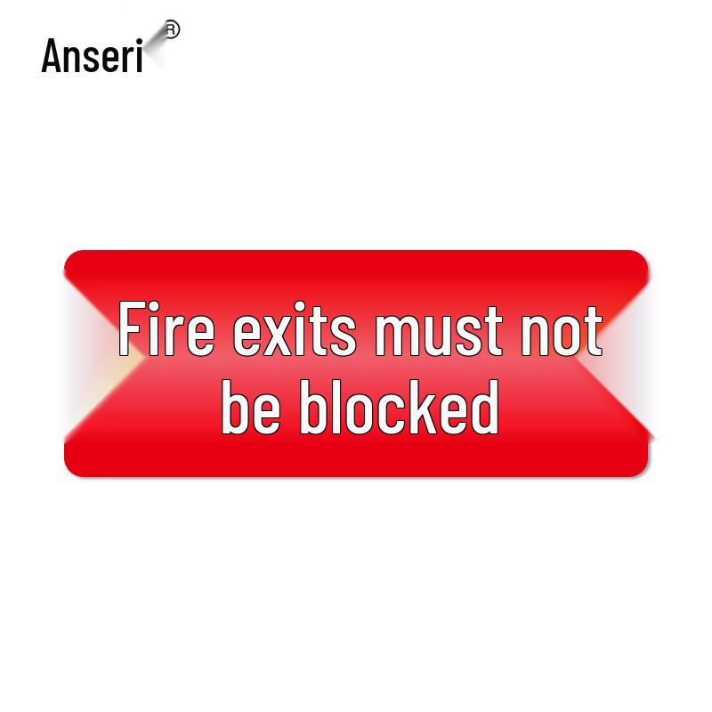 Ansairui Economy Self-Luminous Fire Safety Sign - Fire Exit No Blocking (10-Pack)