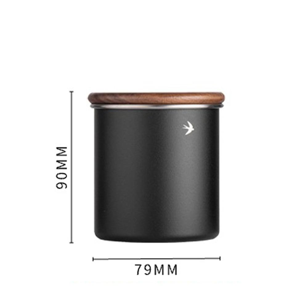 New Stainless Steel Matcha Jar 380ml 560ml Large Capacity Tea Canister Wood Lid Storage Bottle for Sugar Candy