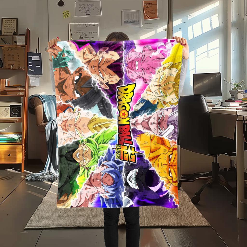 1PC DRAGON BALL  Print Flannel Blanket, High Quality All Seasons, Home Decor, Warmth and Comfort, Perfect for Christmas Gifts
