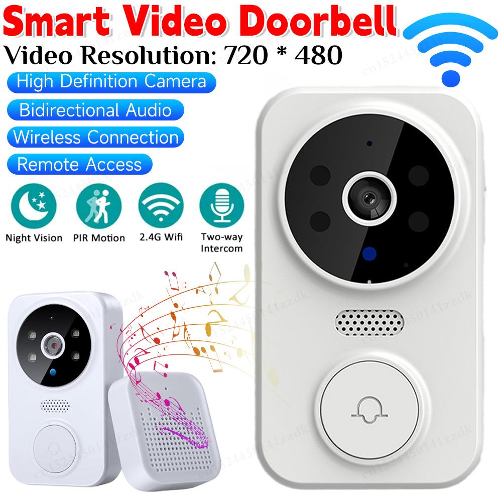 WiFi Smart Video Doorbell Camera 2-Way Night Vision Wireless Visual Intercom Doorbell Intelligent Doorbell Indoor Outdoor Survei